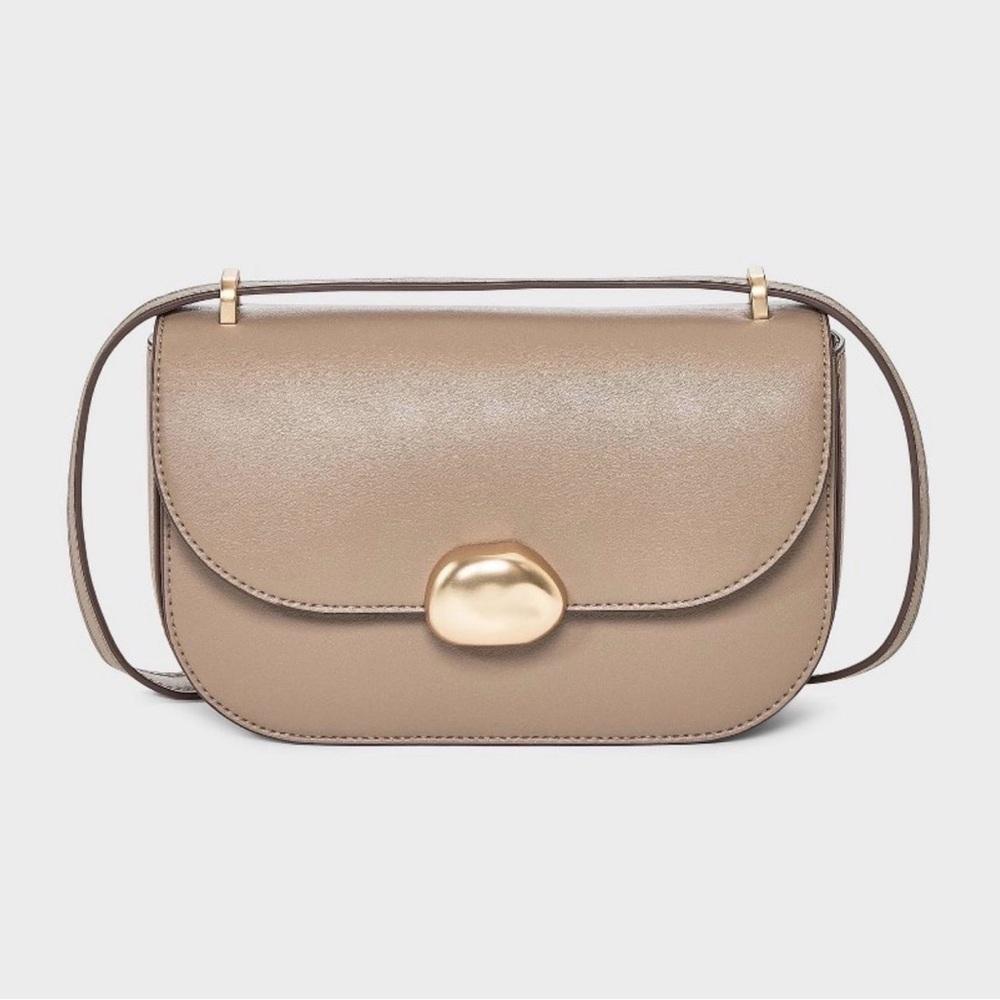 a new day Taupe Crossbody Bag with Gold Accent